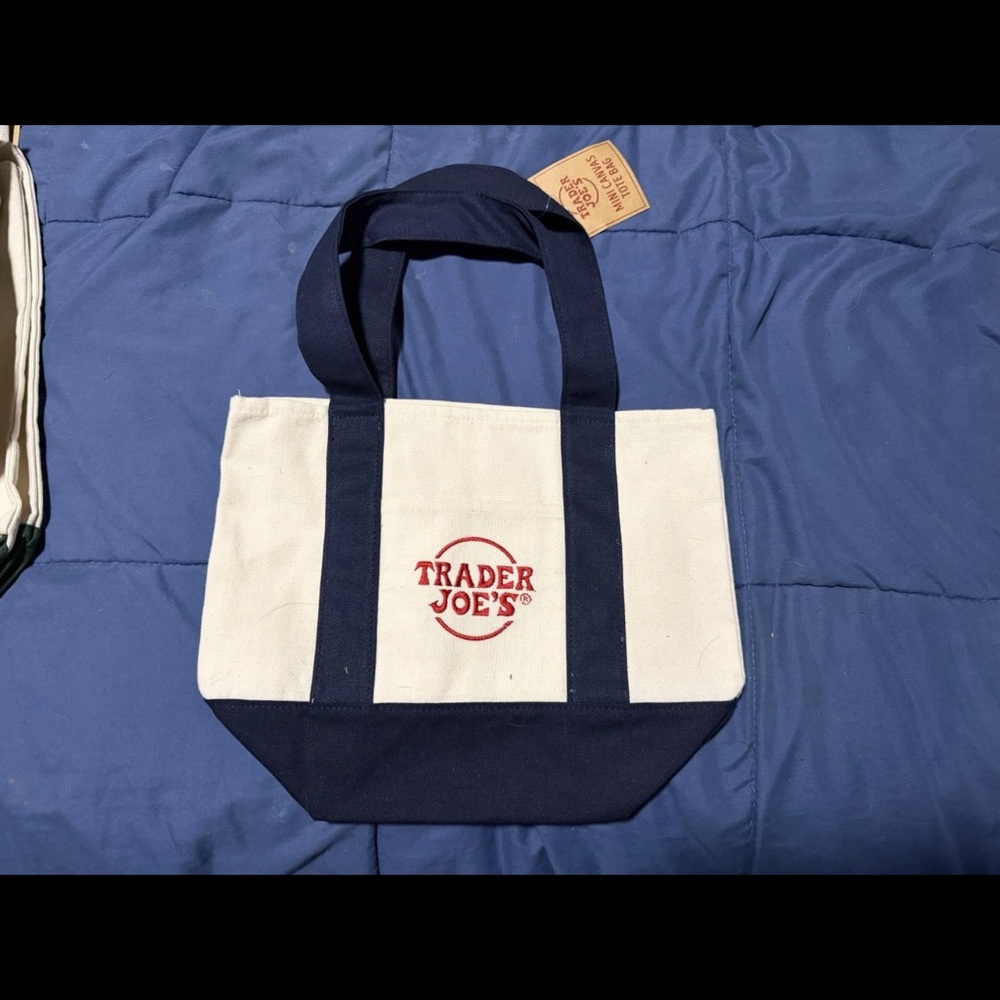 Navy and White Tote Bag